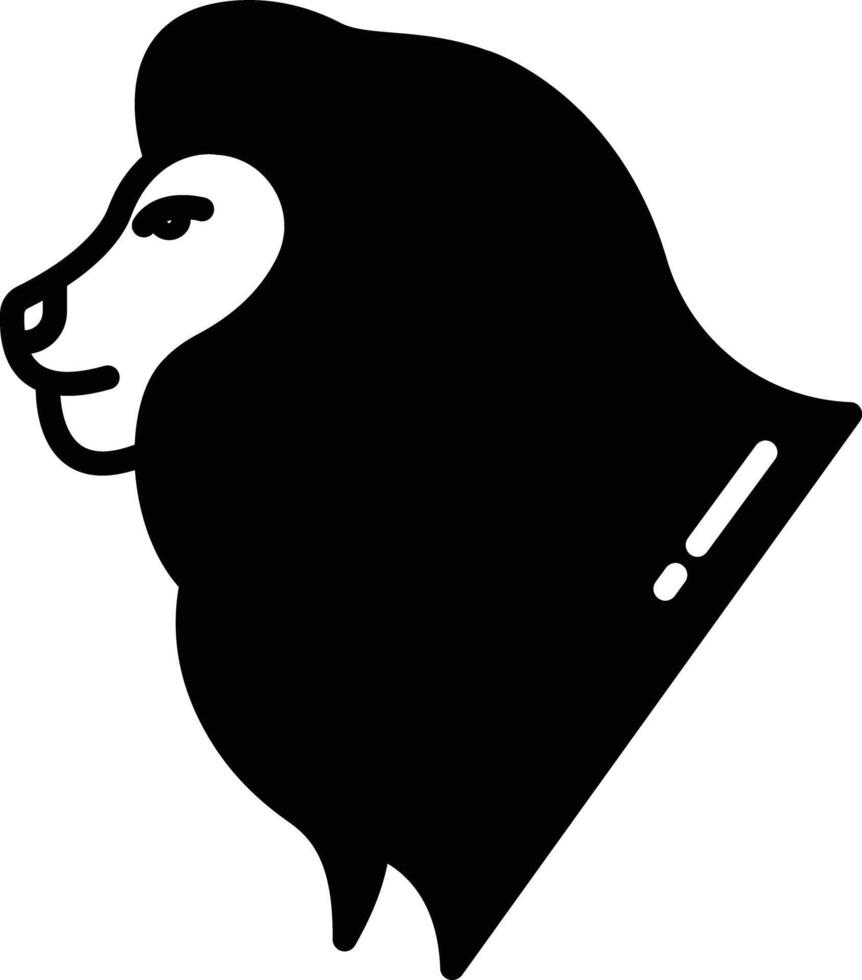 Lion glyph and line vector illustration