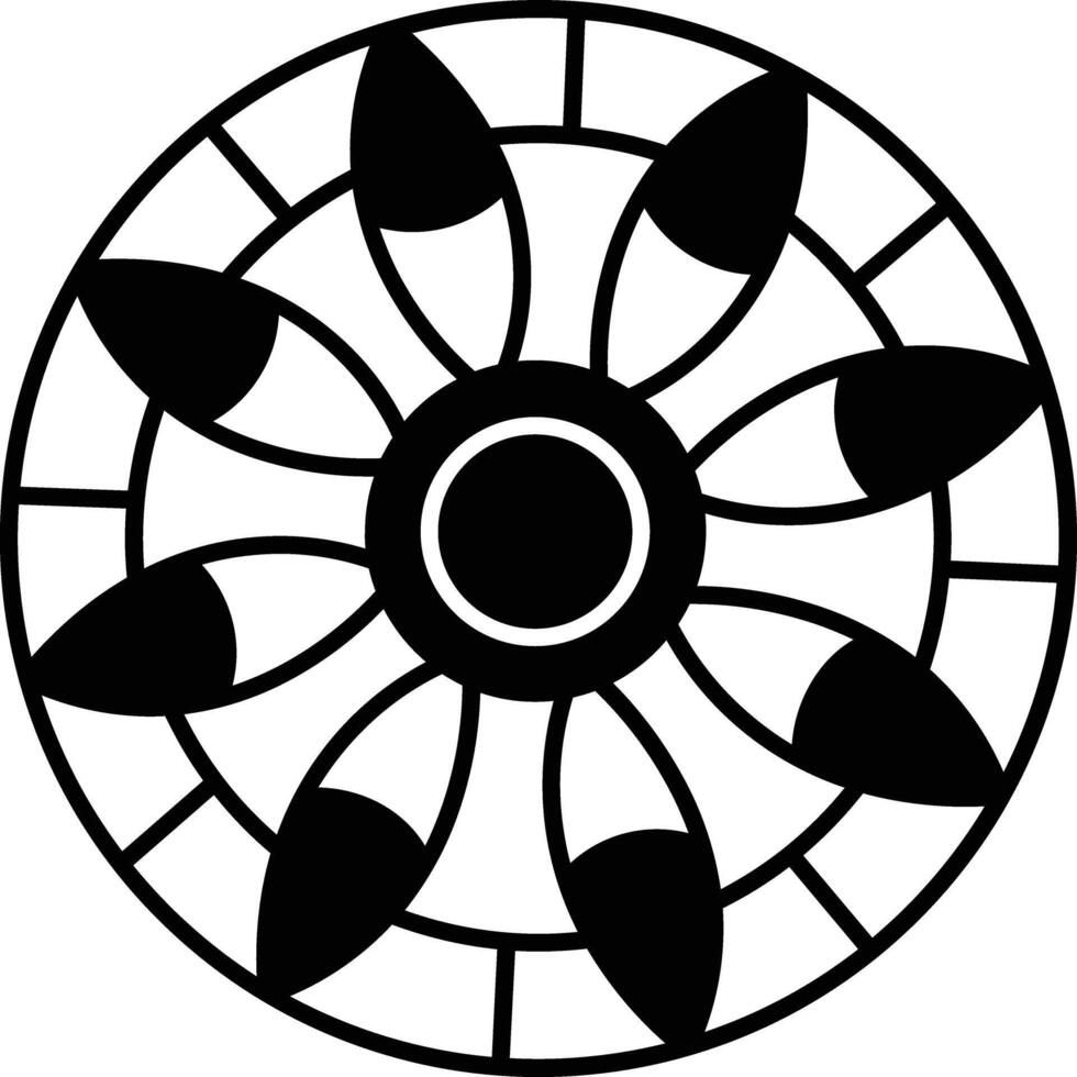 Mandala glyph and line vector illustration