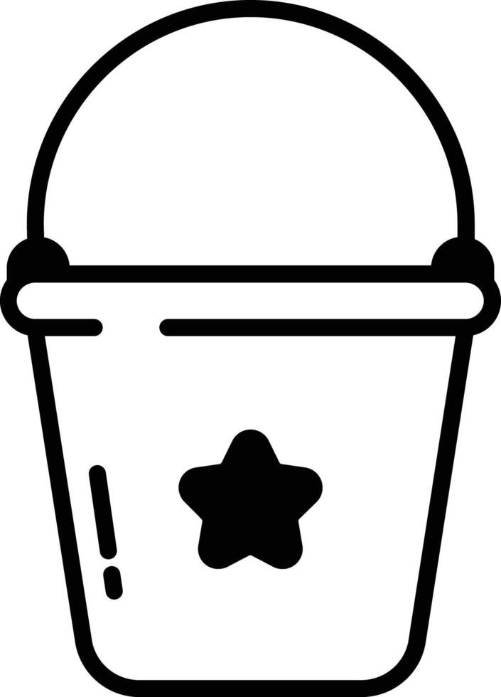 Bucket glyph and line vector illustration