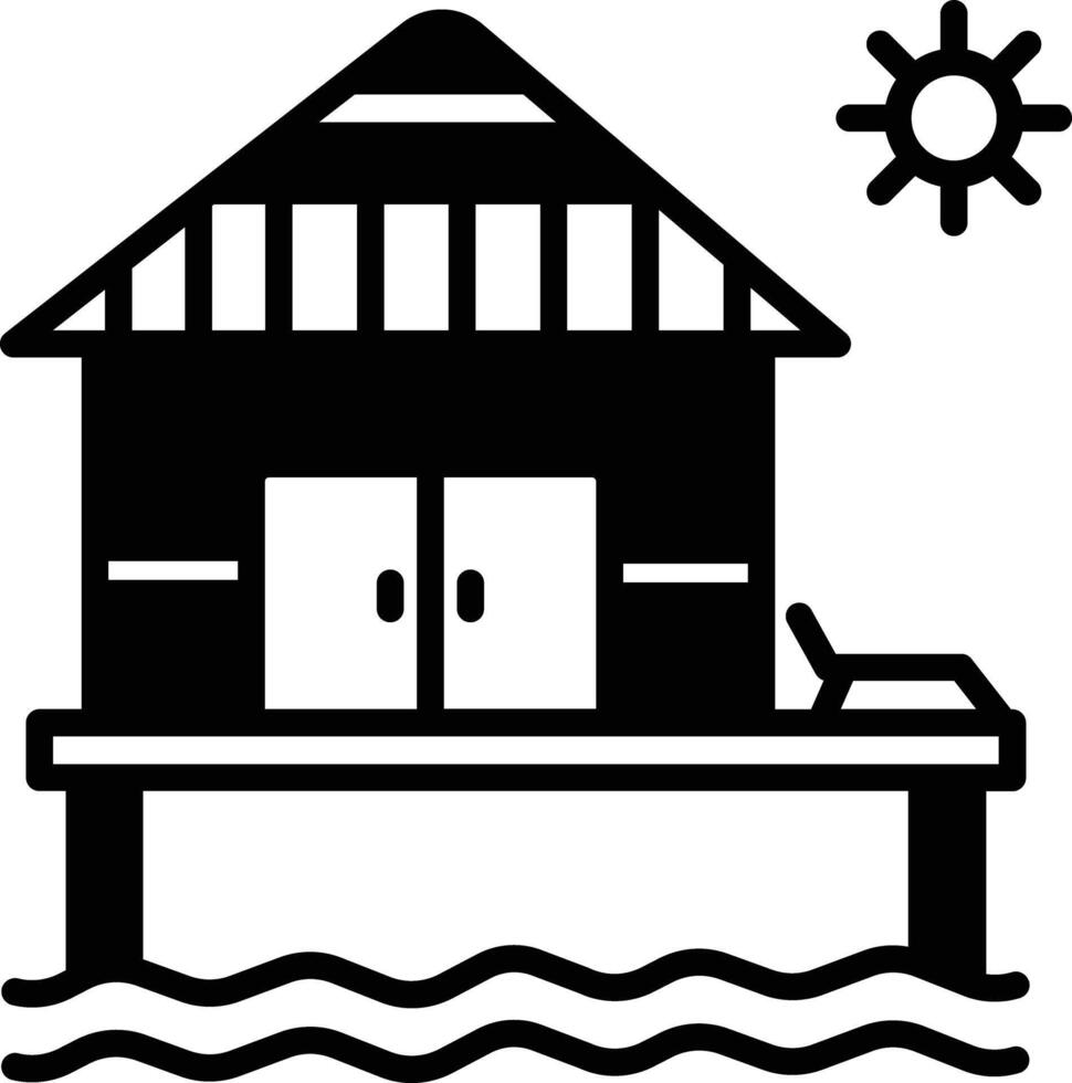 Resort glyph and line vector illustration