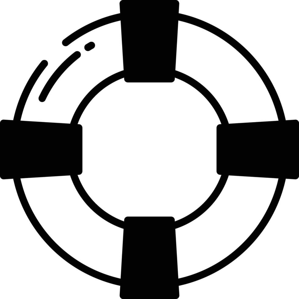 Life saver glyph and line vector illustration