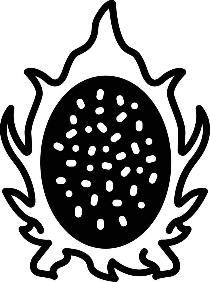 Dragon fruit glyph and line vector illustration