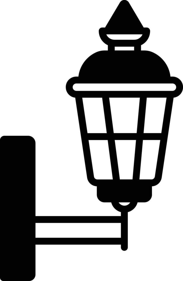 street light bulb retro glyph and line vector illustration