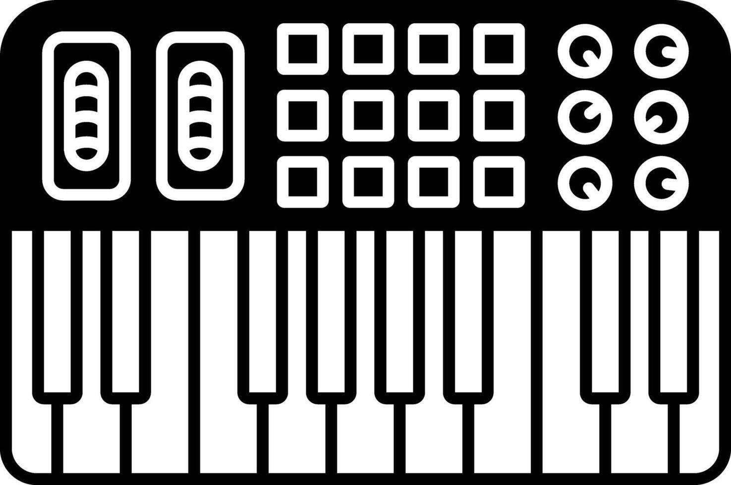 Midi glyph and line vector illustration