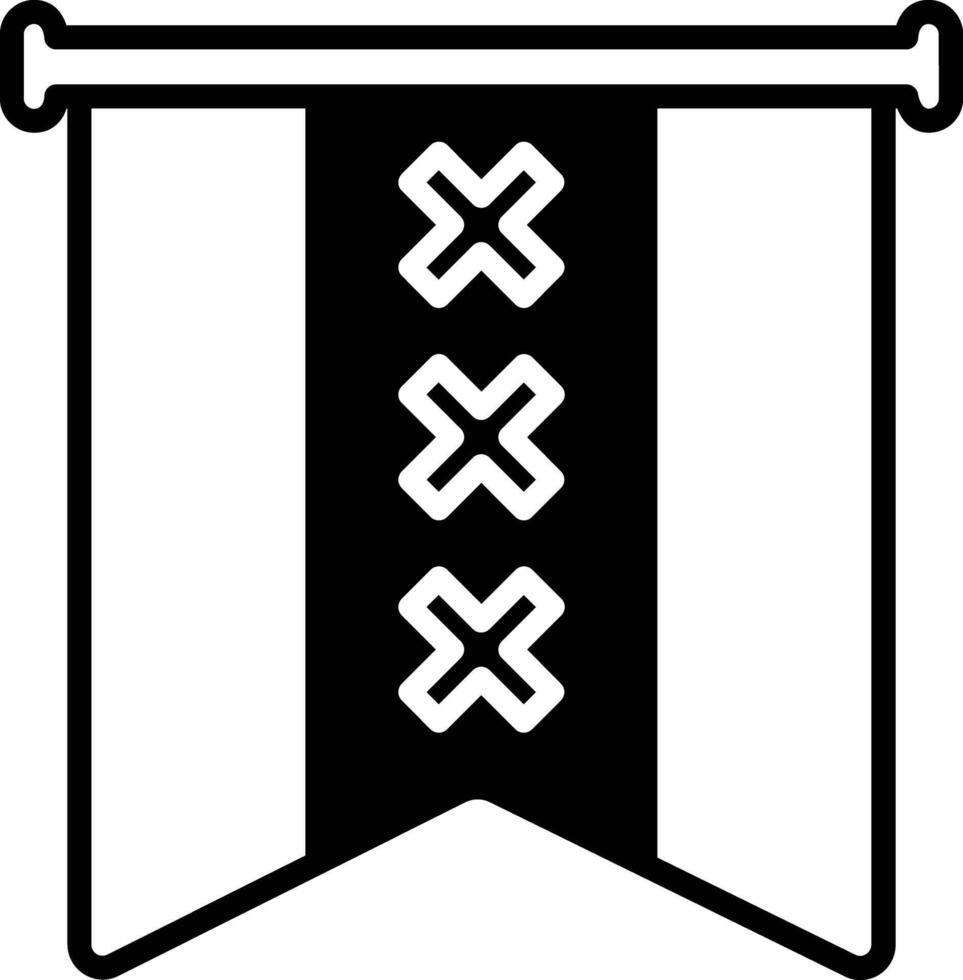 bandera glifo y línea vector ilustración