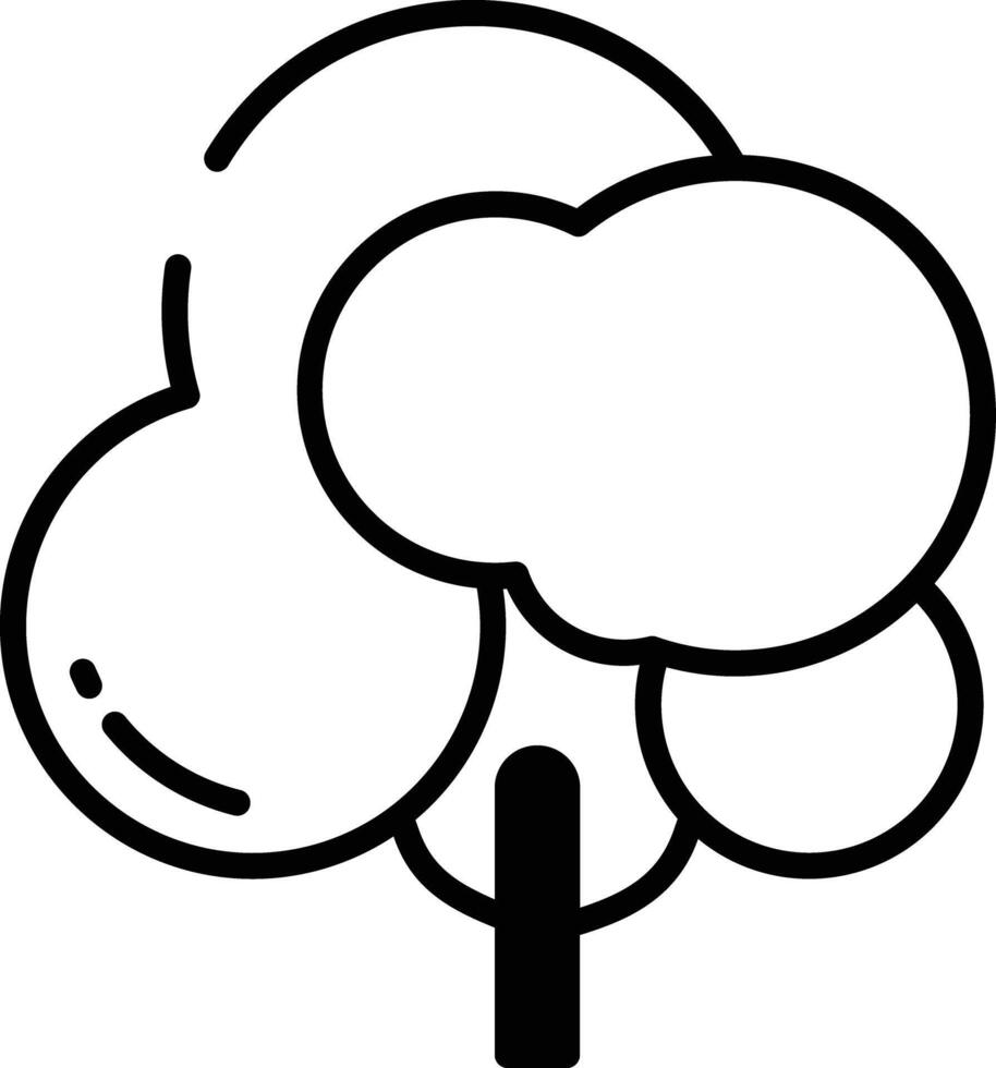 Tree glyph and line vector illustration