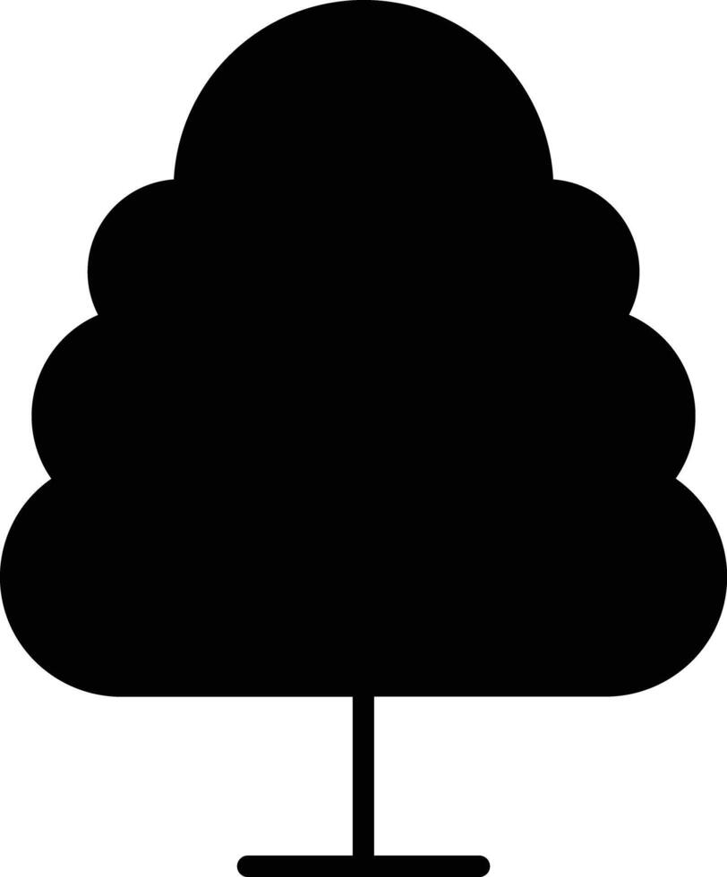 Tree glyph and line vector illustration