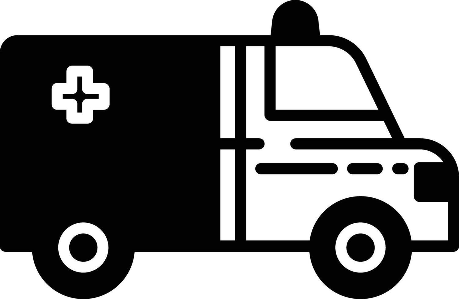 Ambulance glyph and line vector illustration