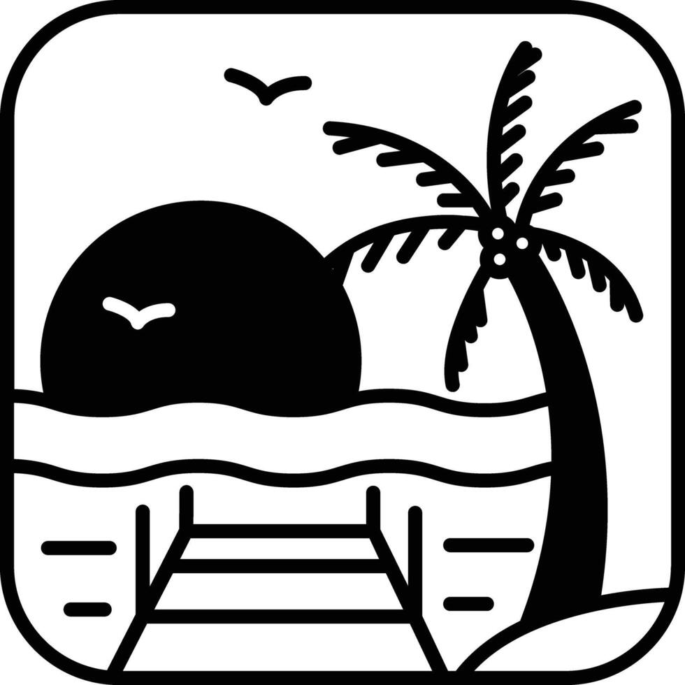 landscape glyph and line vector illustration