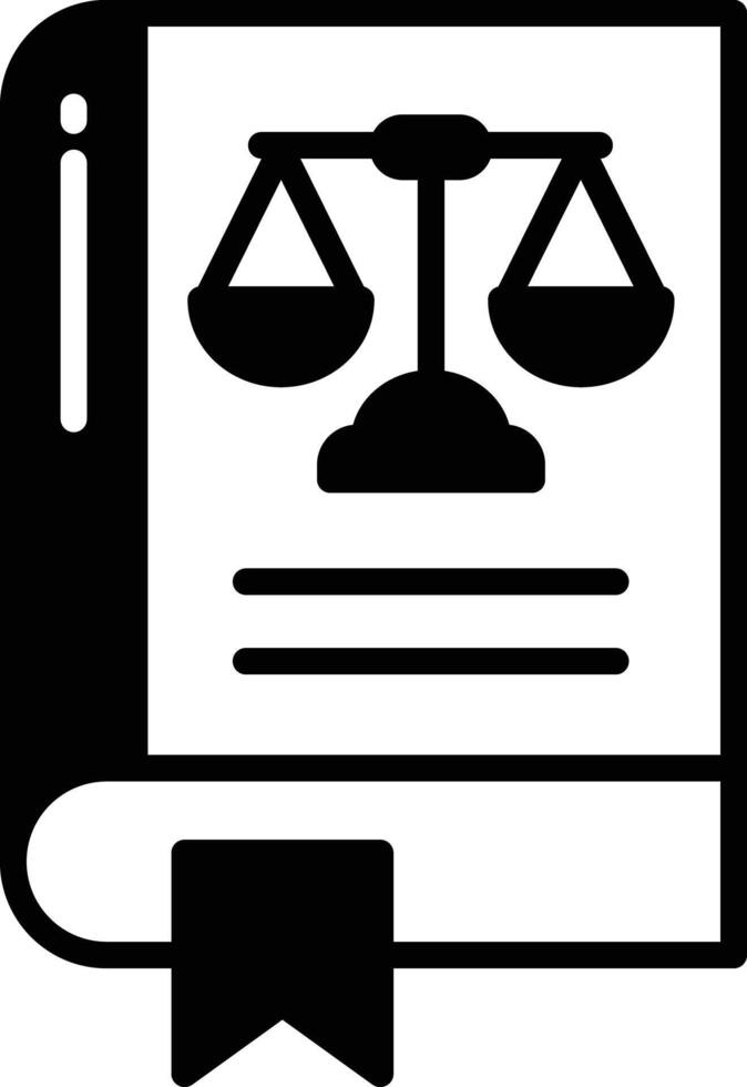 Judgement Book glyph and line vector illustration