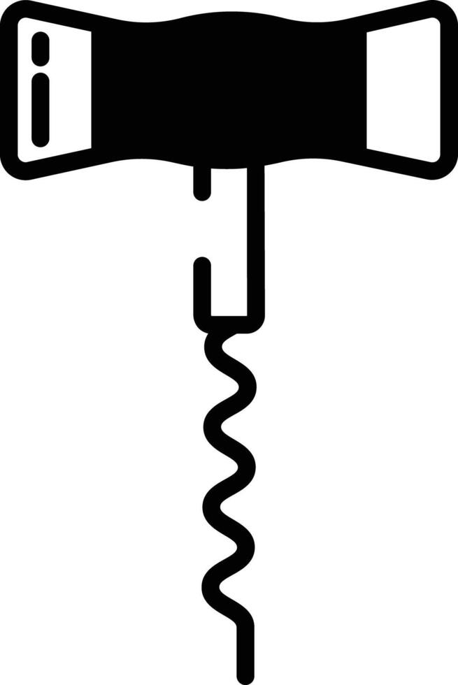 Cockscrew glyph and line vector illustration