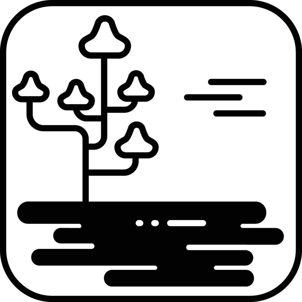 landscape glyph and line vector illustration