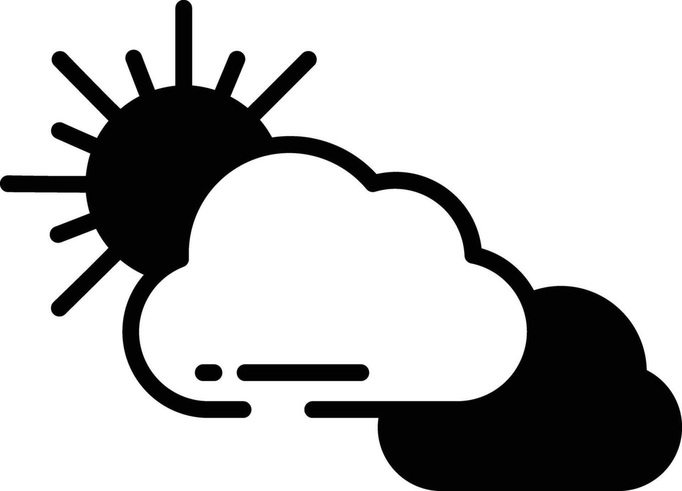 Cloudy glyph and line vector illustration