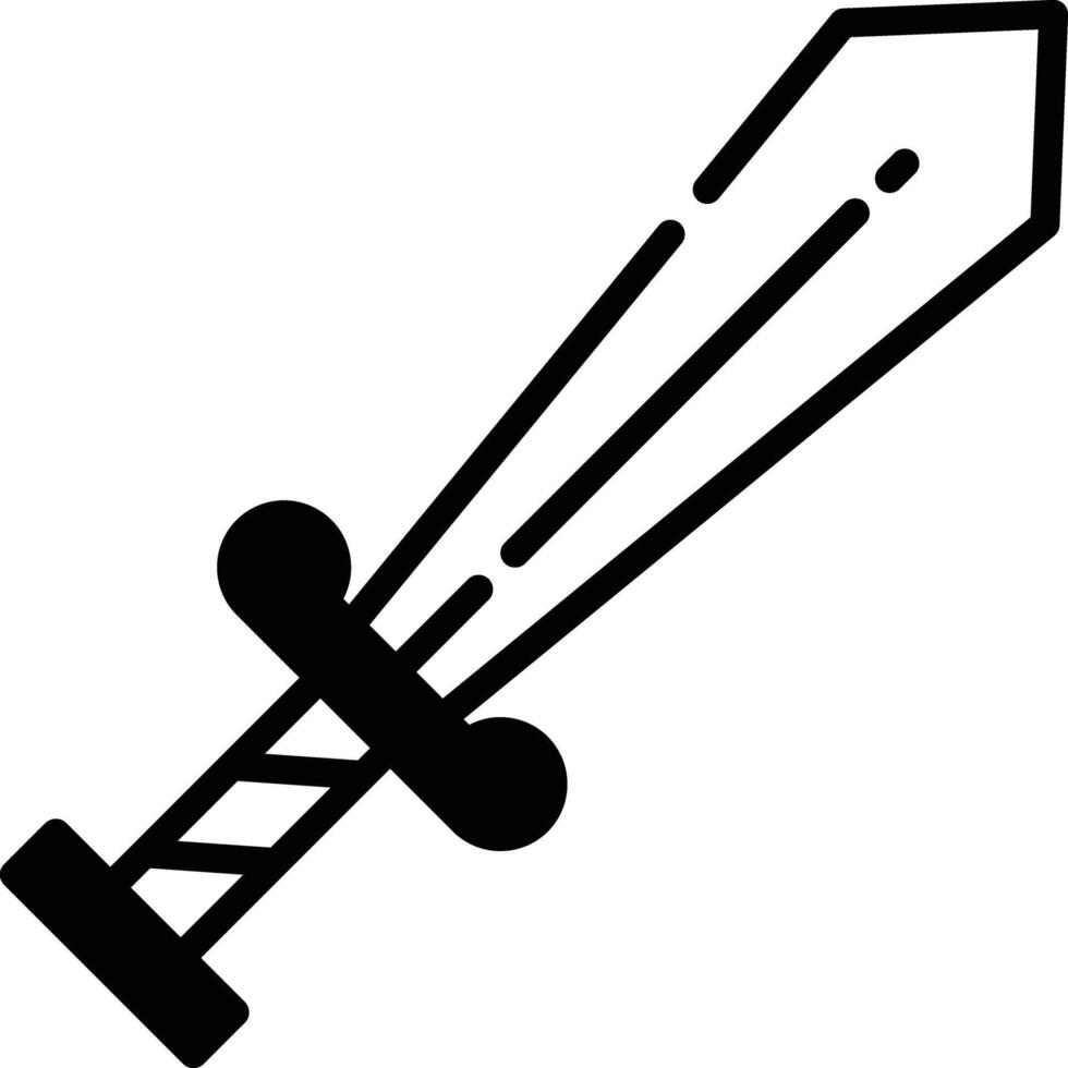 Sword glyph and line vector illustration