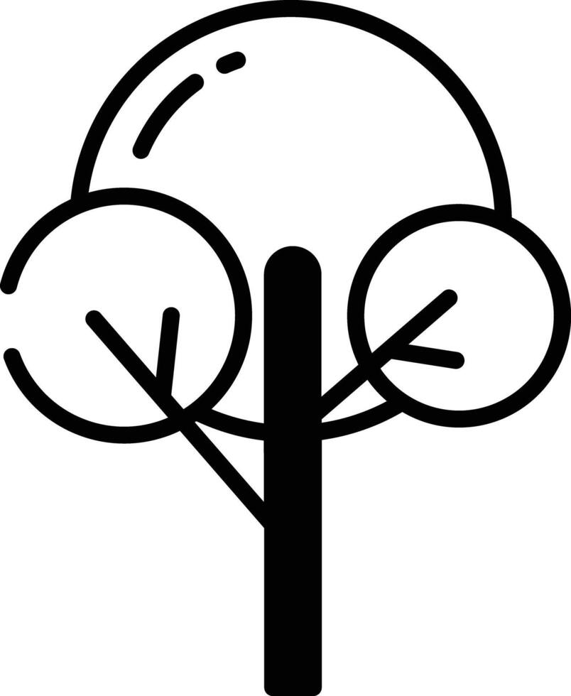 Tree glyph and line vector illustration