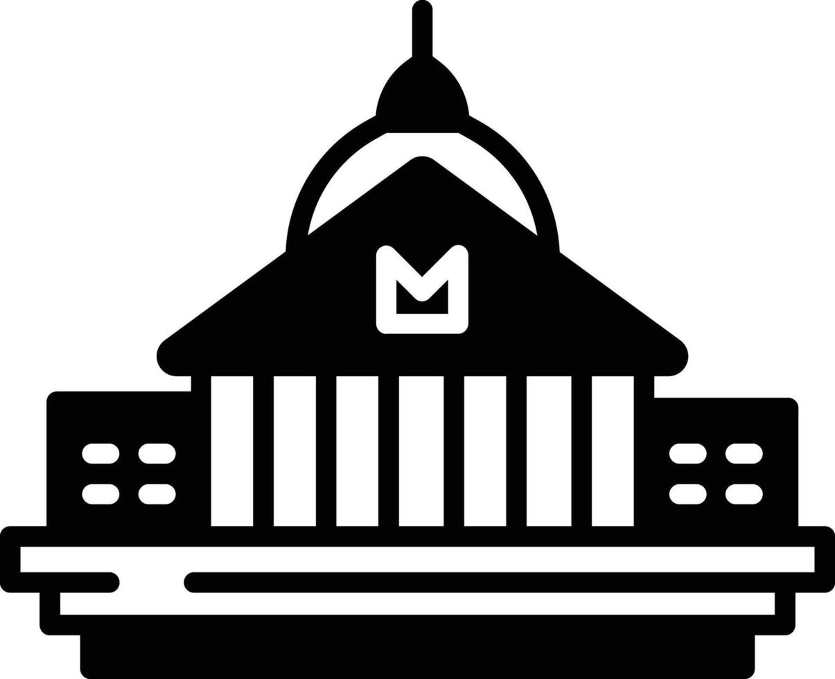Senate house glyph and line vector illustration