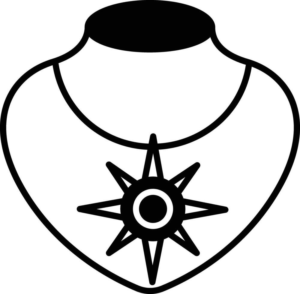 Necklace glyph and line vector illustration
