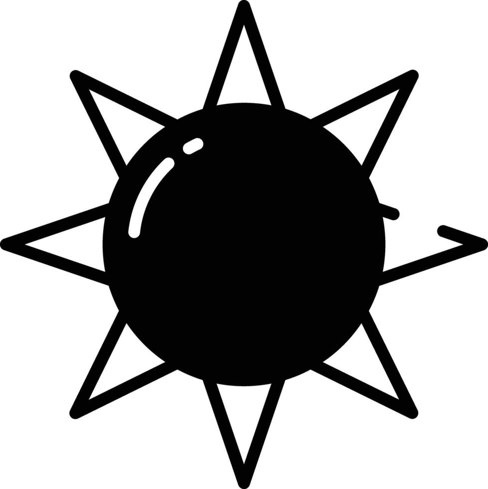 Sun free glyph and line vector illustration