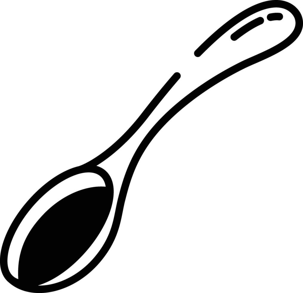 Spoon glyph and line vector illustration