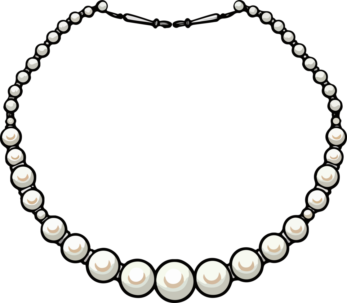 AI generated necklace illustration isolated on transparent background. png