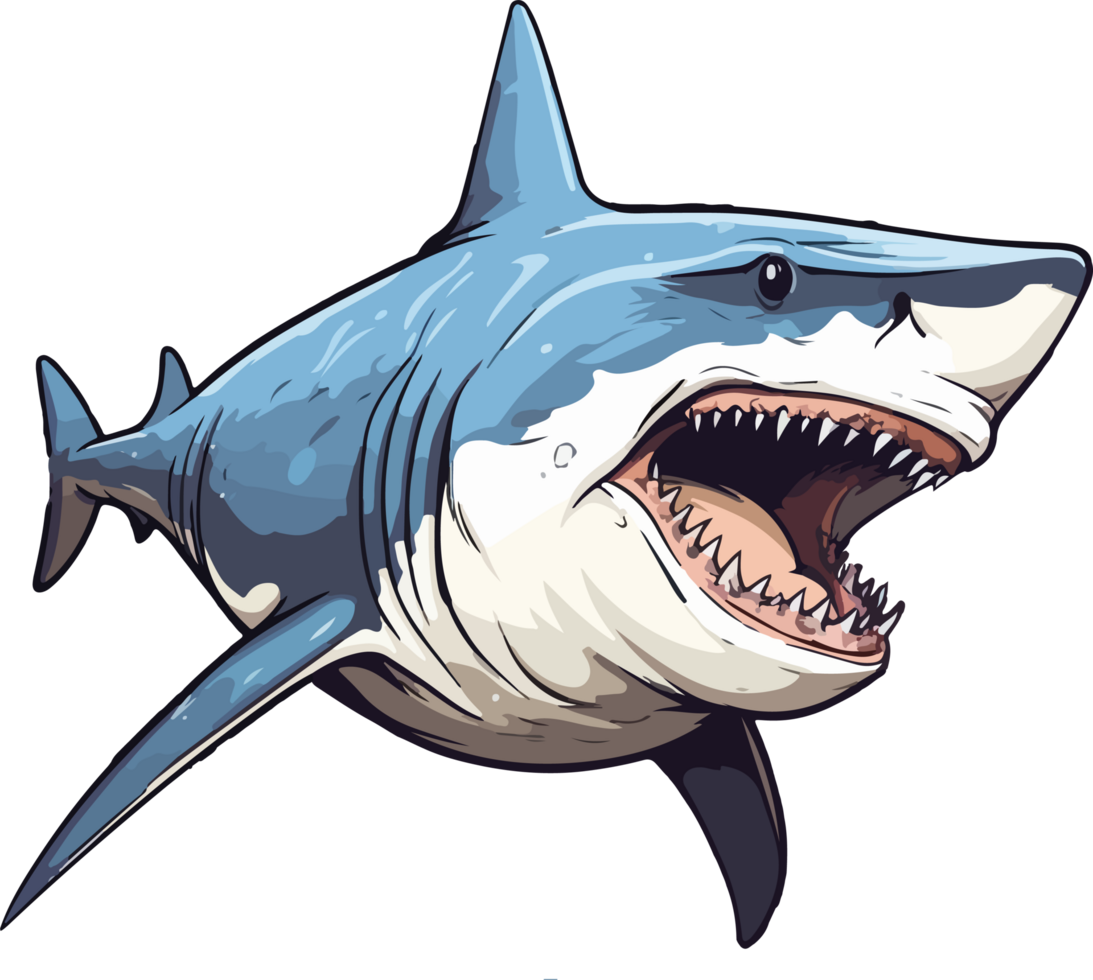 AI generated shark illustration isolated on transparent background. png