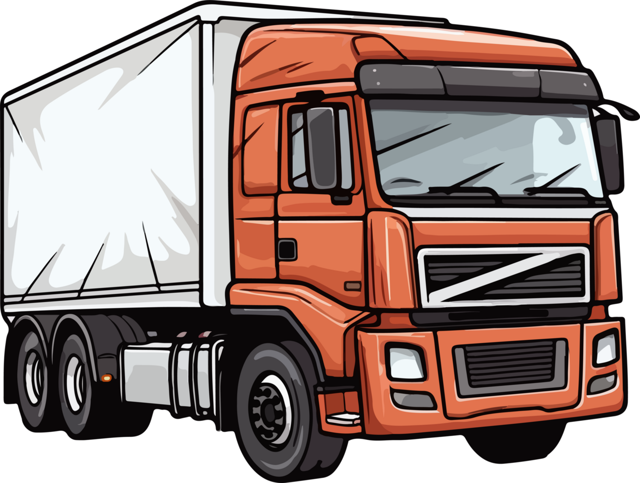 AI generated truck illustration isolated on transparent  background. png