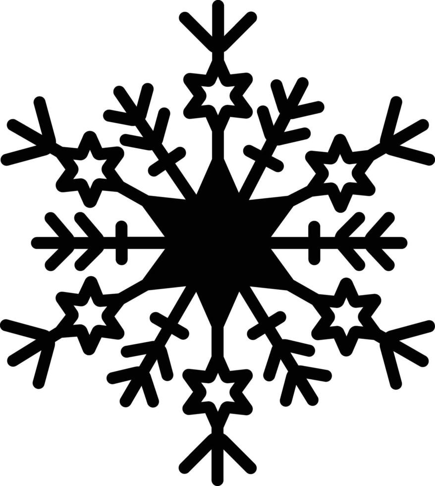 Snowflake glyph and line vector illustration