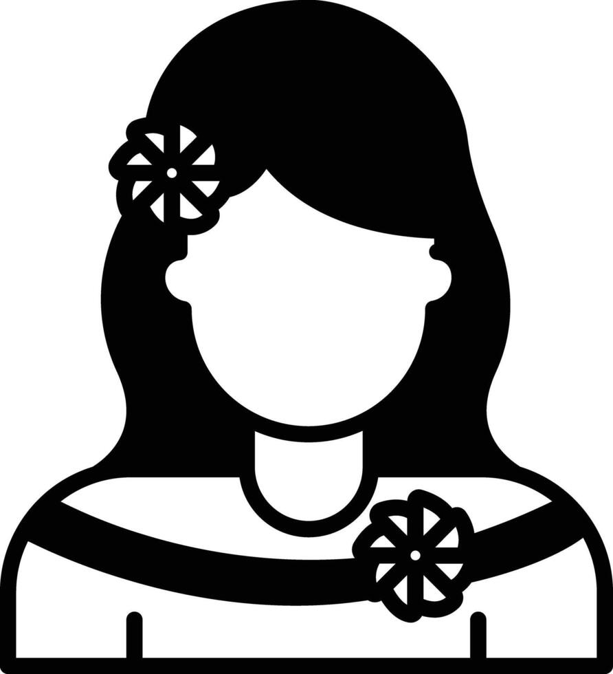 Mexican Women glyph and line vector illustration