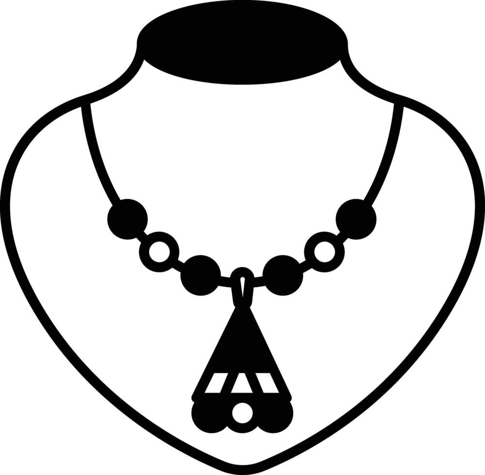 Necklace glyph and line vector illustration