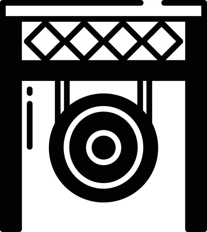 Gong  glyph and line vector illustration
