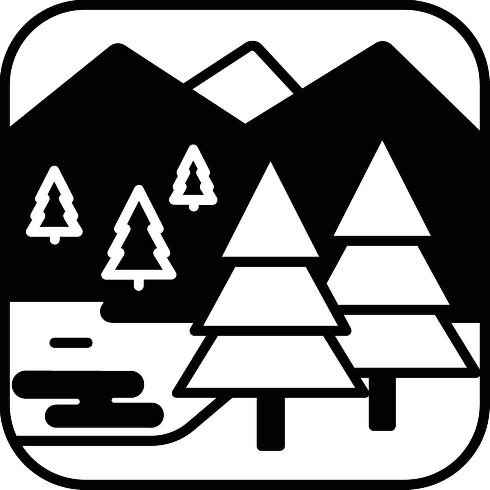 landscape glyph and line vector illustration