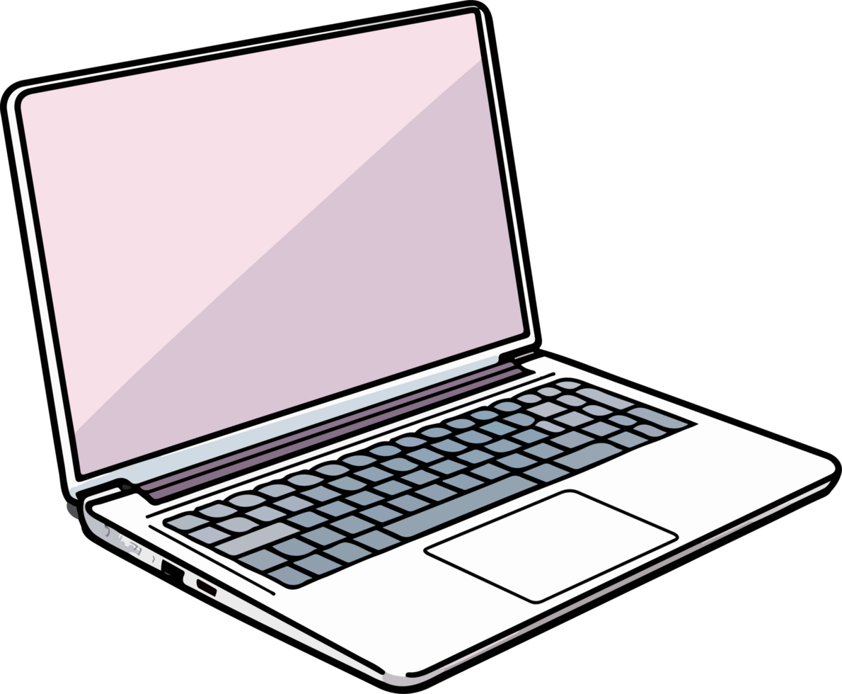 AI generated laptop illustration isolated on transparent background. png