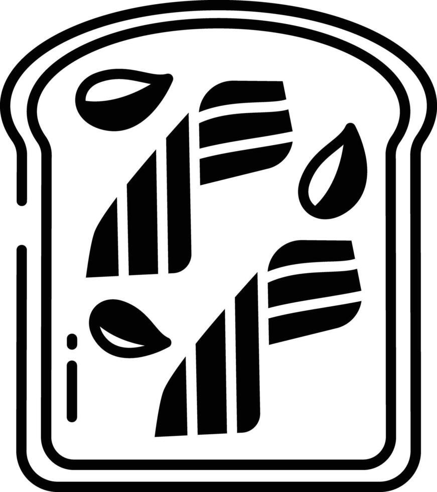 Kiwi toast glyph and line vector illustration