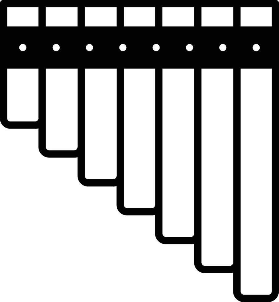 Pan Flute glyph and line vector illustration