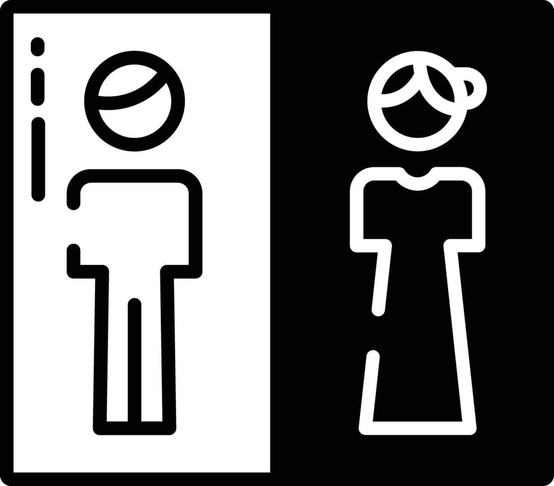 Rest room glyph and line vector illustration