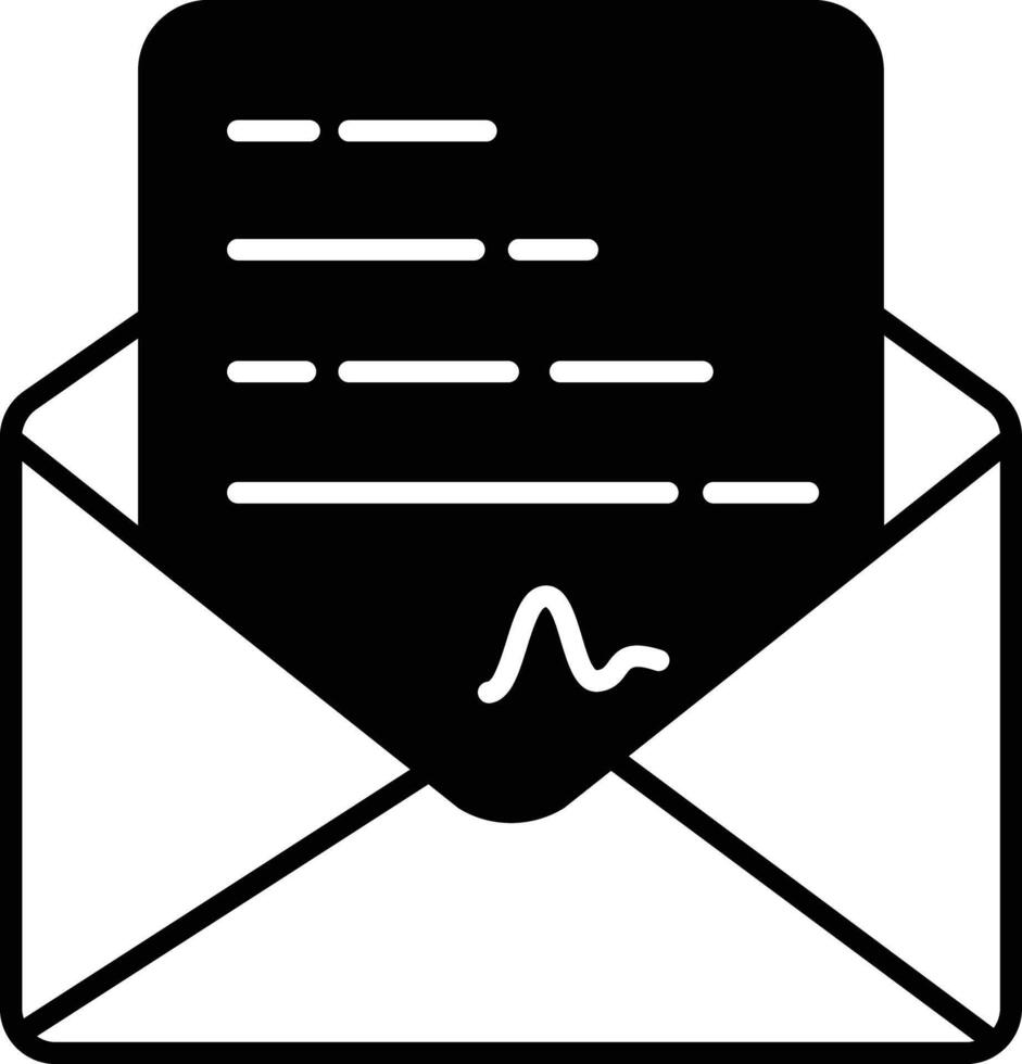 Post message glyph and line vector illustration