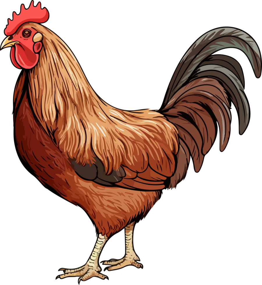 AI generated chicken illustration isolated on transparent background. png