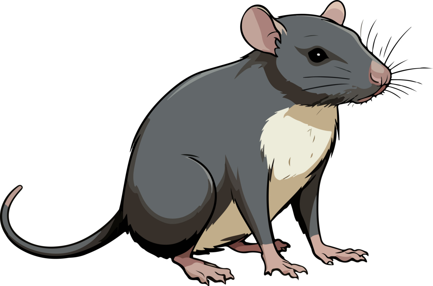 AI generated rat illustration isolated on transparent background. png