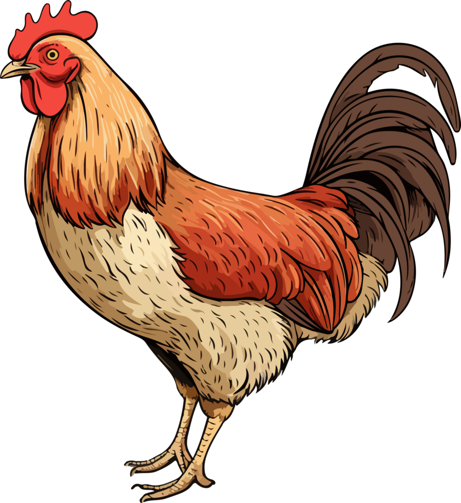 AI generated chicken illustration isolated on transparent background. png