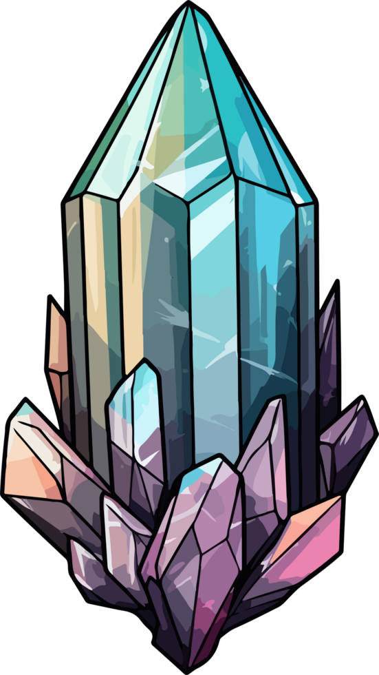 AI generated crystal illustration isolated on transparent background. png