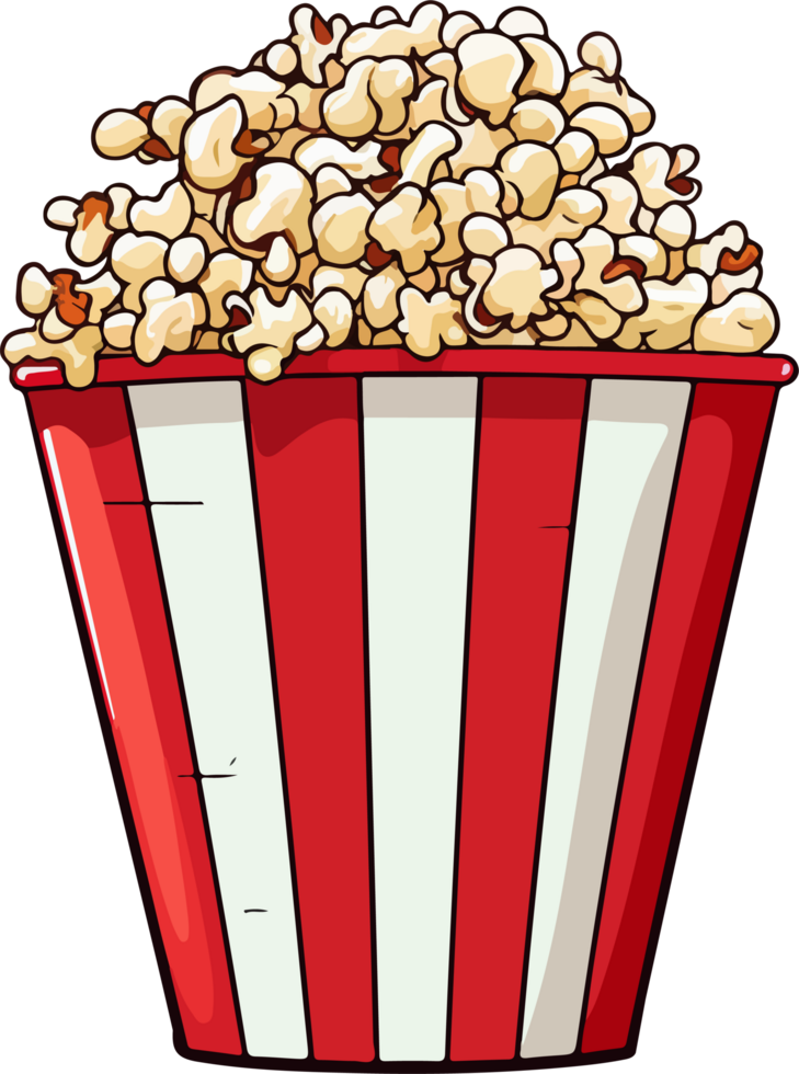 AI generated popcorn illustration isolated on transparent background. png