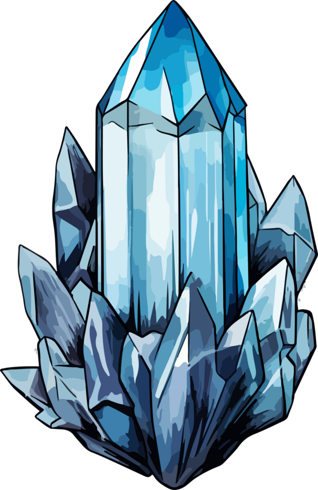 AI generated crystal illustration isolated on transparent background. png