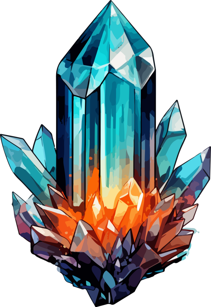 AI generated crystal illustration isolated on transparent background. png