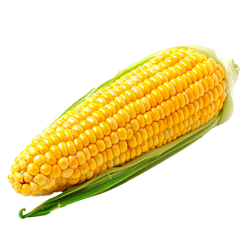 AI generated corn on the cob PNG. Corn vegetable top view isolated. Corn flat lay PNG. Organic vegetable png