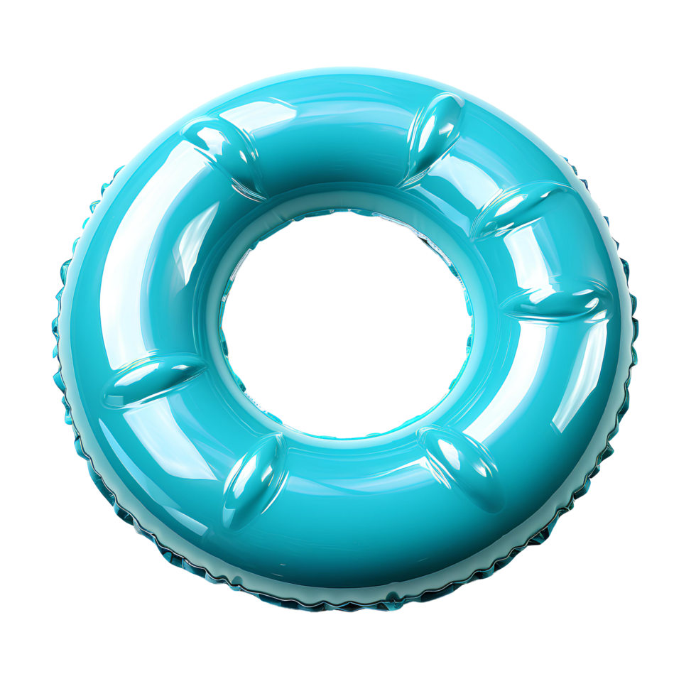 AI generated Blue pool float PNG. Light blue pool float top view PNG. Plastic pool float for swimming flat lay isolated png