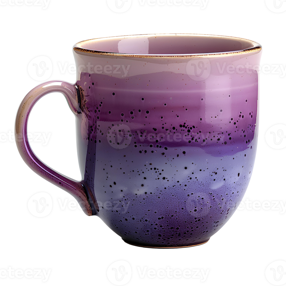 ai gegenereerd Purper rustiek mok png. kop voor koffie of thee drinken geïsoleerd. oud rustiek mok PNG