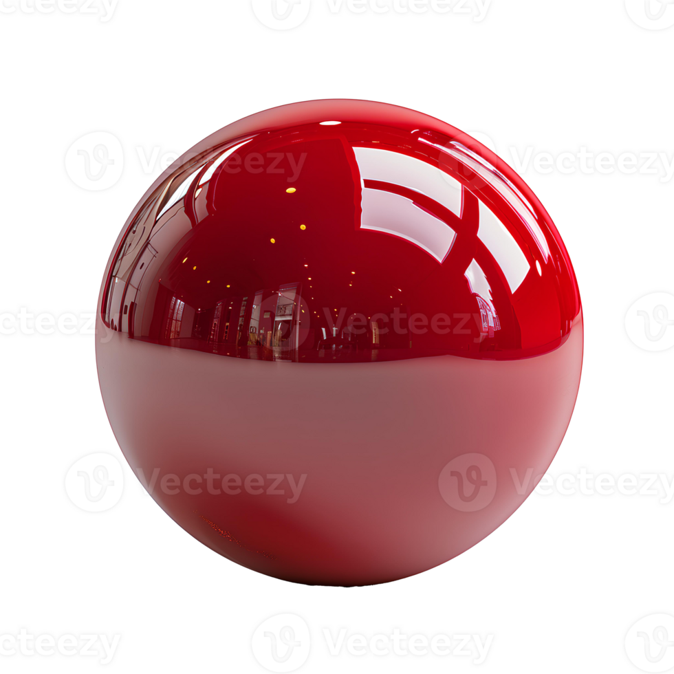 ai gegenereerd rood bal png. rood reflecterende bal. rood glimmend bowling bal. rood bal geïsoleerd png