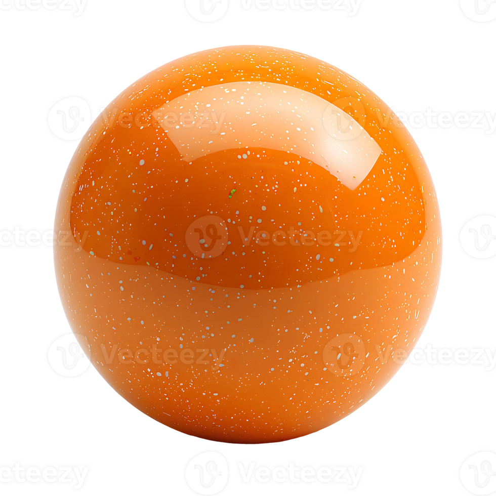 ai généré Orange Balle png. Orange réfléchissant balle. Orange brillant bowling balle. Orange Balle isolé png