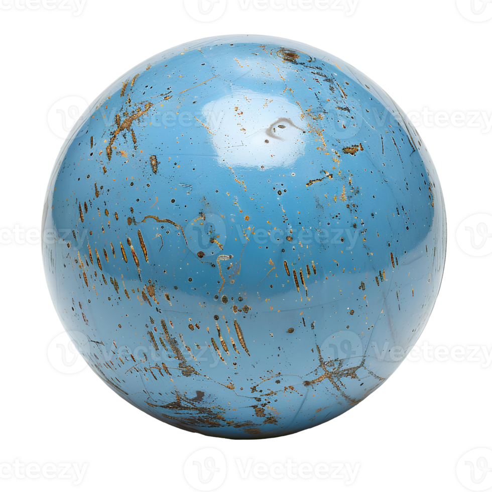 AI generated blue ball png. blue reflective ball. blue shiny bowling ball. blue ball isolated png