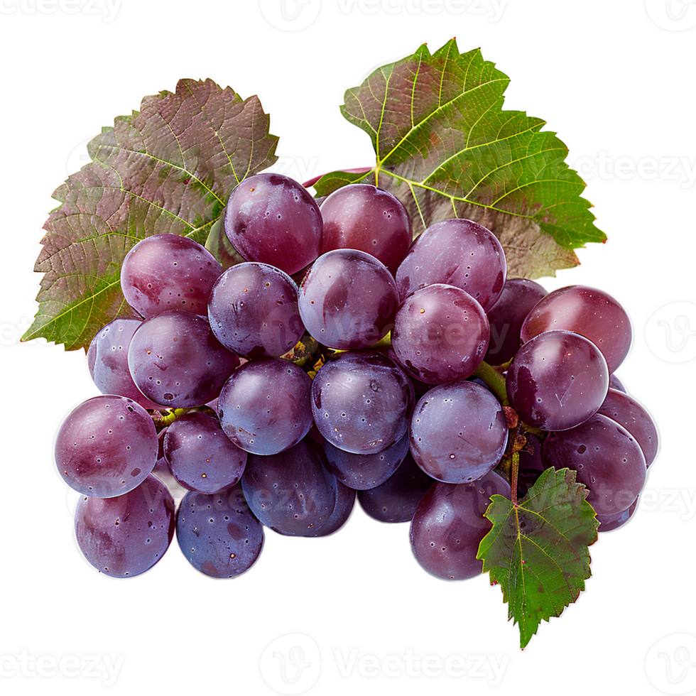 AI generated red grapes PNG. Grapes isolated. Red grapes top view. Red grapes flat lay png